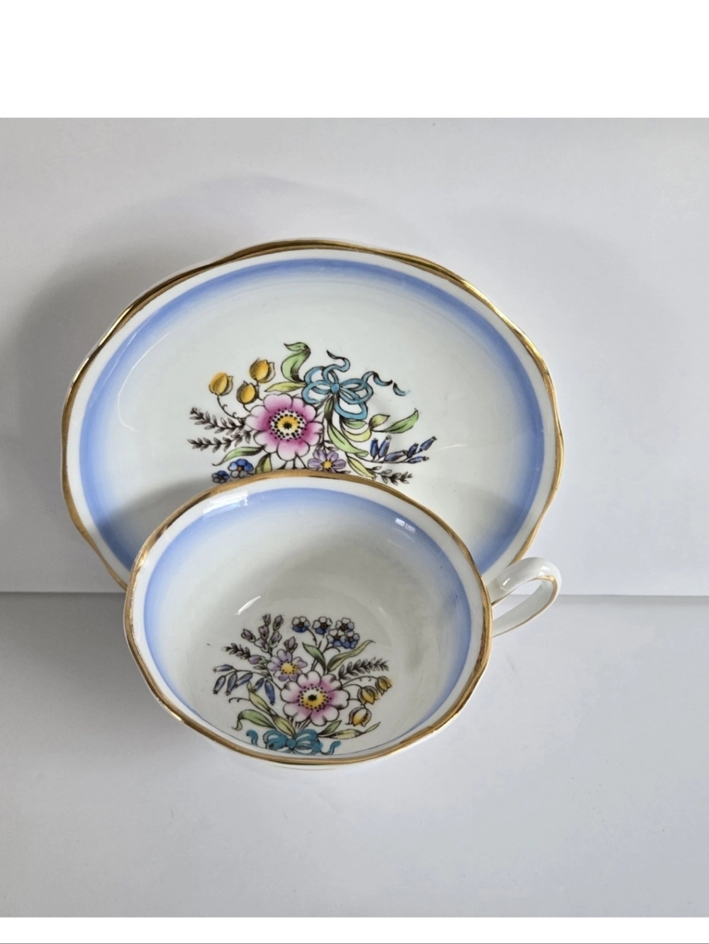 Royal Albert Cup and Saucer Set Vintage Blue